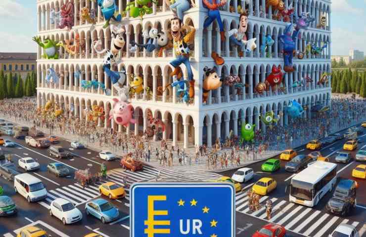 Il trafficato quartiere Eur